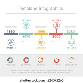 Business Timeline Infographics vector design template for financial reports, website, infographic statistics.