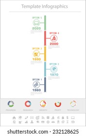 Business Timeline Infographics vector design template for financial reports, website, infographic statistics.