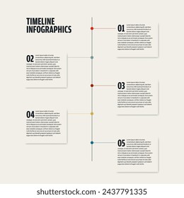 Business timeline infographics vector template. Project presentation in steps. Minimal design, eps10