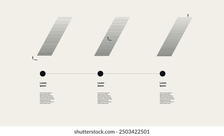 Business timeline infographics vector template. Report and analysis presentation layout. Project milestones visualization. Eps10 illustration.