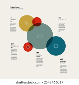 Business timeline infographics vector template. Project presentation with progress steps. Minimal design eps10 illustration.