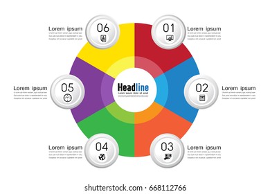 business timeline , organization ,Circle map infographic, Design template,  Vector Illustration
