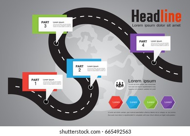 business timeline , organization ,road map infographic