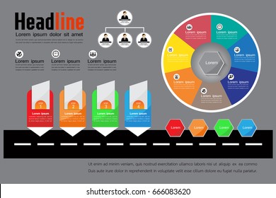 business timeline , organization ,road map infographic, Design template,  Vector Illustration