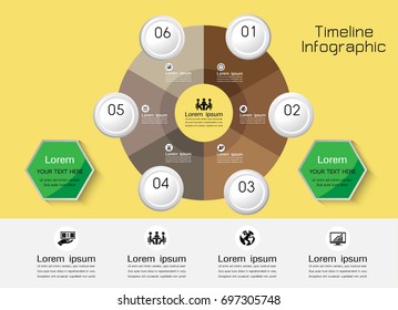 business timeline , organization ,road map infographic, Design template,  Vector Illustration