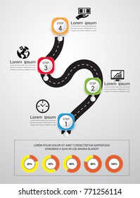 business timeline , organization ,road map infographic, Design template,  Vector Illustration