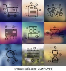 business timeline presentations with blurred unfocused background