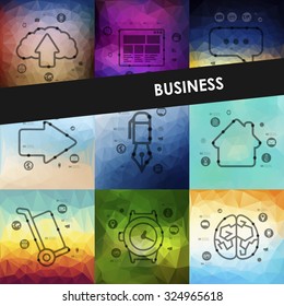 business timeline presentations with blurred unfocused background