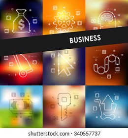 business timeline presentations with blurred unfocused background