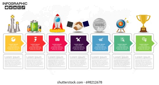 Business timeline Process chart. Diagram with steps, options, parts or processes. business template for presentation. Abstract elements of graph, Creative concept for infographic.