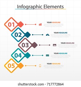 Business timeline process chart infographics template. Vector banner used for presentation and workflow layout diagram, web design. Abstract elements of graph