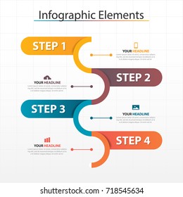 Business timeline process chart infographics template. Vector banner used for presentation and workflow layout diagram, web design. Abstract elements of graph 