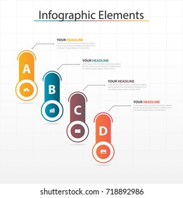 Business timeline process chart infographics template. Vector banner used for presentation and workflow layout diagram, web design. Abstract elements of graph 