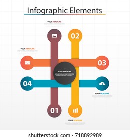 Business timeline process chart infographics template. Vector banner used for presentation and workflow layout diagram, web design. Abstract elements of graph 