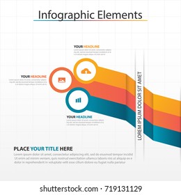 business timeline process chart infographics template. Vector banner used for presentation and workflow layout diagram, web design. Abstract elements of graph 