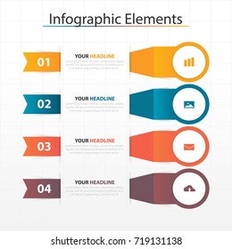 business timeline process chart infographics template. Vector banner used for presentation and workflow layout diagram, web design. Abstract elements of graph 