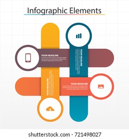 Business timeline process chart infographics template. Vector banner used for presentation and workflow layout diagram, web design. Abstract elements of 