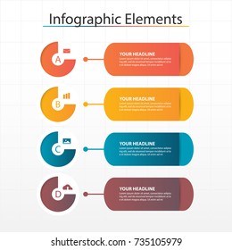 business timeline process chart infographics template. Vector banner used for presentation and workflow layout diagram, web design. Abstract elements of graph