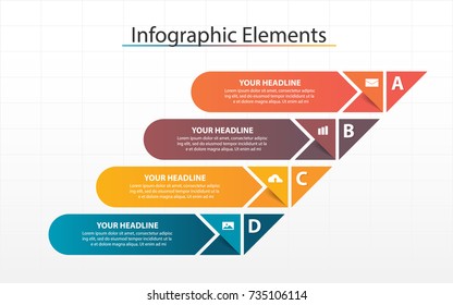 business timeline process chart infographics template. Vector banner used for presentation and workflow layout diagram, web design. Abstract elements of graph