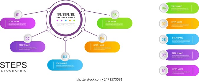 Business timeline step infographic chart diagram graph option circle time presentation vector template.abstract information datum process progress text layout symbol sign graphic design illustration 