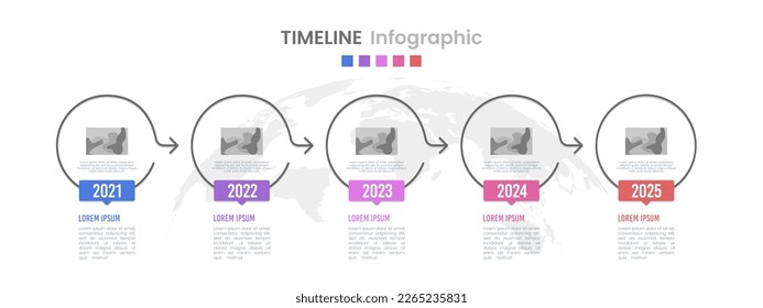 Business timeline to success. Vector illustration.