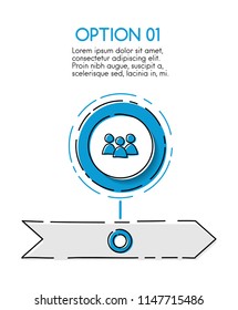 Business timeline template with hand drawn elements. Vector.