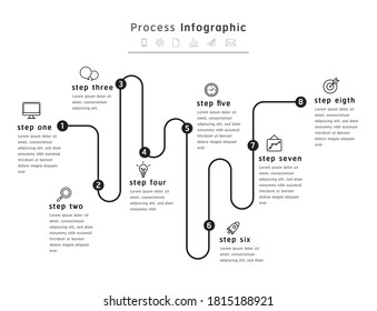 Business timeline workflow black infographics.