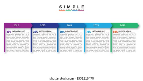 Business timeline workflow infographics. Corporate milestones graphic elements. Company presentation slide template with year periods. Modern vector history time line design.