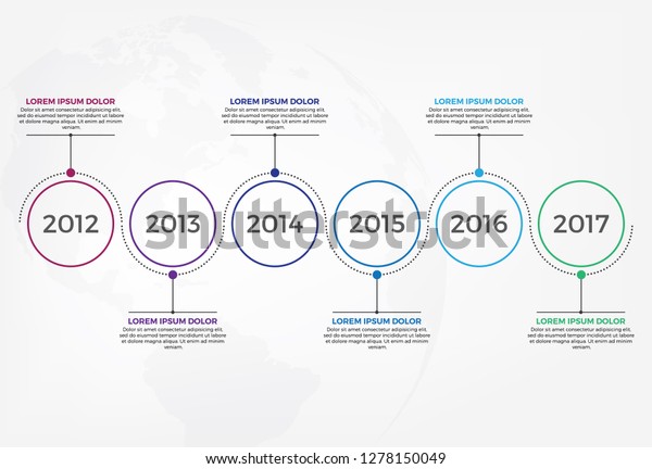 Business Timeline Workflow Infographics Template Horizontal Stock