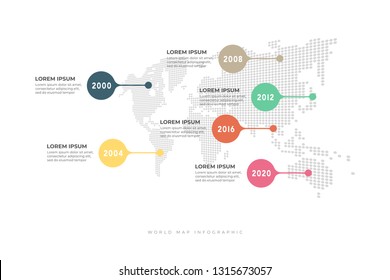 Business Timeline World Map Background Infographic Stock Vector ...