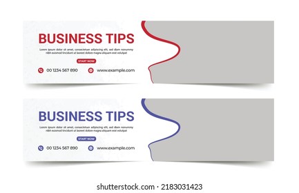 Business tips web banners template design collection, Abstract Web banner design background or header Templates, Digital marketing Business social media post