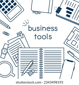 Business tool bird's-eye view illustration