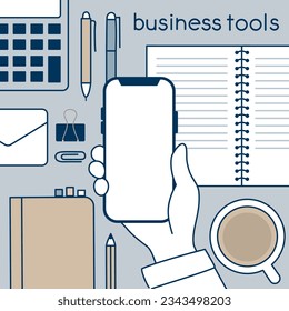 Business tool bird's-eye view illustration