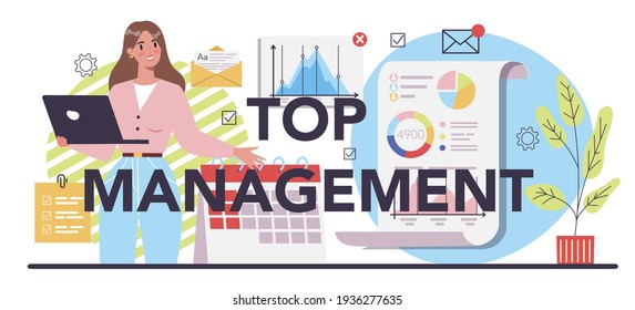 Business top management typographic header. Successful strategy