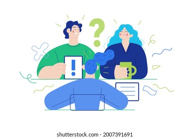 Business topics - the meeting. Modern flat vector