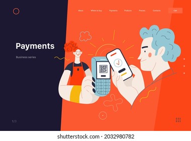 Business topics - payments, web template. Modern flat vector