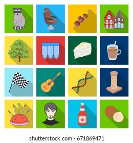 business, trade, tourism and other web icon in flat style.architecture, restaurant, hobby icons in set collection.