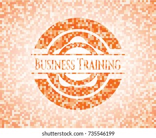 Business Training abstract orange mosaic emblem