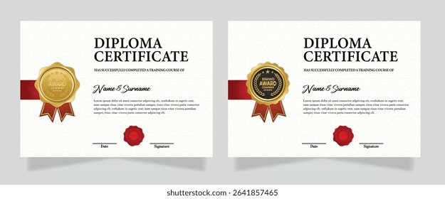 Business Training Achievement Certificate Template with Elegant and Luxurious