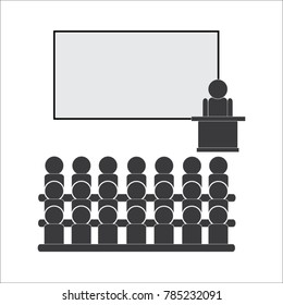 Business training in classroom icon
