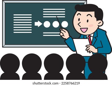 Business training course landscape illustration