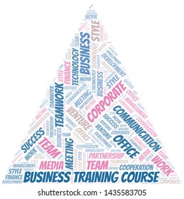 Business Training Course word cloud. Collage made with text only.