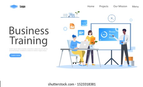 Business Training or Courses Vector Illustration Concept , Suitable for web landing page, ui, mobile app, editorial design, flyer, banner, and other related occasion