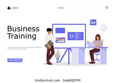 Business Training or Courses Vector Illustration Concept , Suitable for web landing page, ui, mobile app, editorial design, flyer, banner, and other related occasion