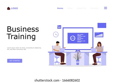 Business Training or Courses Vector Illustration Concept , Suitable for web landing page, ui, mobile app, editorial design, flyer, banner, and other related occasion