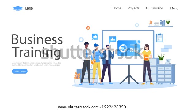 Business Training Courses Vector Illustration Concept Stock Vector ...