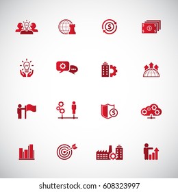 Business training and human resources icon set
