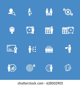 Business training and human resources icon set