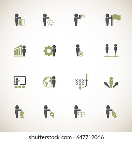 Business training and human resources icon set