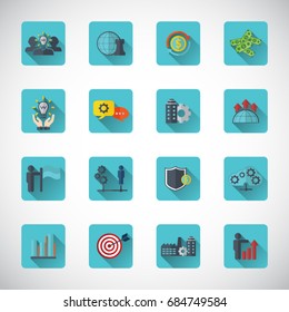 Business training and human resources icon set